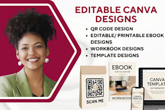design custom qr code, canva ebook design canva workbook design logo design