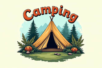 create an eye catching adventure camping vintage logo  in 12 hours