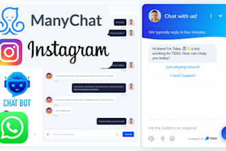 create or setup business manychat whatsapp instagram ai chatbot automation