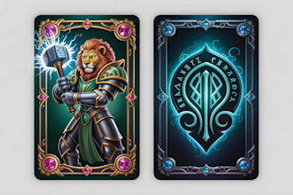 do game card arts, template design for party, tcg card game tarot or board game