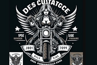 design custom lady biker or motorcycle logo