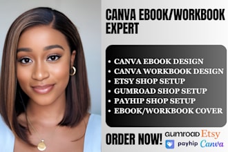 do canva ebook design canva workbook design for etsy shop setup gumroad payhip