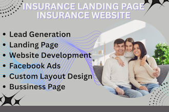 create life insurance landing page, auto insurance, health insurance website