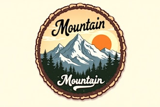 create amazing sun mountain vintage logo design in one day