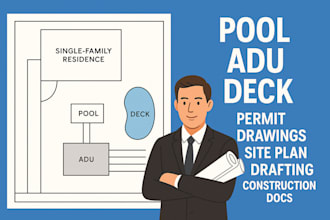 pool adu deck permit drawings site plan drafting construction docs