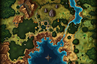 detailed fantasy map for your novel, boardgame or dnd