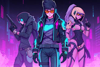 create sci fi or cyberpunk character artwork