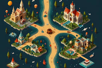 draw a unique vector or isometric map
