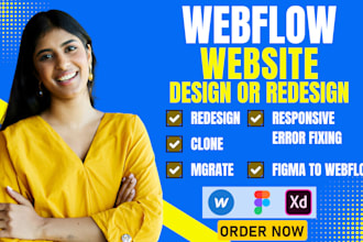 create or redesign a responsive webflow website design