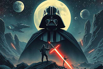 create star wars and sci fi illustration