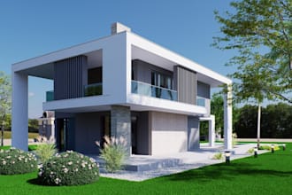 renovate luxury villa landscape, layout house render, interior architect layout