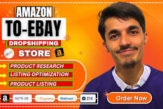 do amazon to ebay dropshipping research, and listing