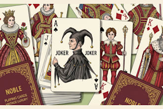 illustrate your tabletop card game, rule book, and playing cards