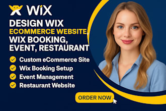 design wix ecommerce website, wix booking, event, restaurant