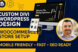 create custom divi wordpress website, woocommerce website design and design