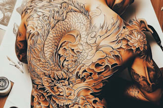 create a tattoo design in japanese style