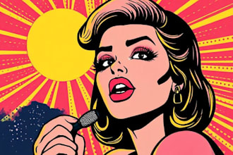 draw pop art in retro comic style