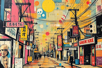 create a unique street pop art collage