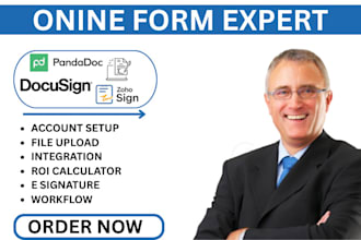 setup  convert PDF to world docusign zoho sign pandadox esignature form
