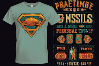 create retro vintage illustration for t shirt print designs