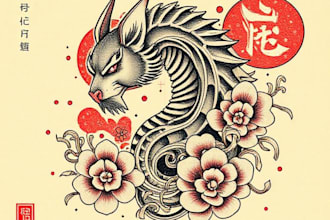 design professional japanese style tattoo design