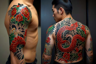 make a traditional japanese irezumi tattoo