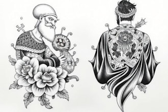 create old school or traditional tattoo style design