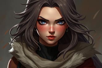 draw semi realistic character, portrait, concept art