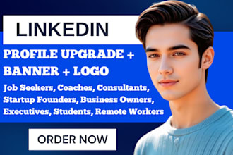 create upgrade and optimize your linkedin profile design banner and logo