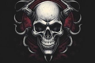 make dark art, horror or skull illustration tshirt design