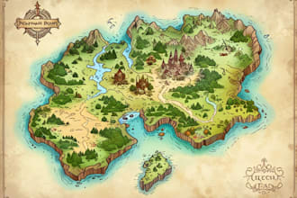 draw custom fantasy map for you