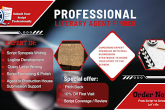 be your professional movie script literary agent and pitch your screenplay