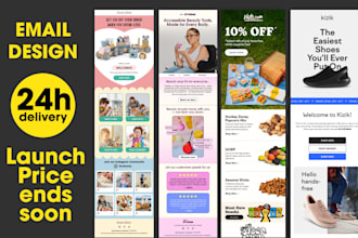 design and set up emails for your marketing campaigns klaviyo and mailchimp