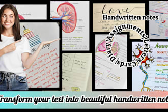 create neat handwritten notes, study material,love notes and messages