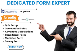 set up get form greetly surveysparrow questionpro surveymonkey wix quiz form va