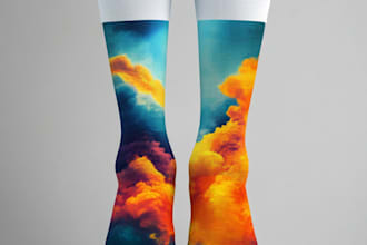 draw sublimation all type of unique socks design and pattern