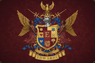 design custom luxury coat of arms, family crest heraldic emblem logo in 5 hours