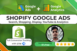 run shopify google ads for store promotion and sales marketing, shopify ads