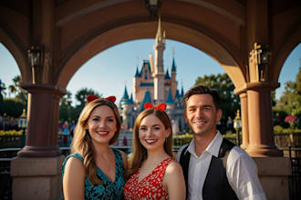 design a professional disney family portrait