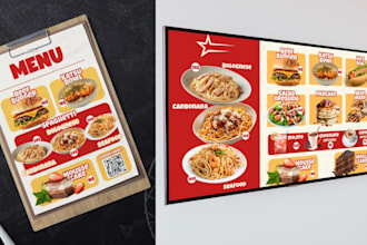professional digital print menu design for restaurants and cafes
