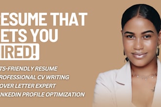 create a modern resume, CV, cover letter, and linkedin profile to get you hired