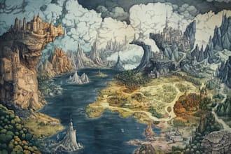 make your fantasy map illustration arts