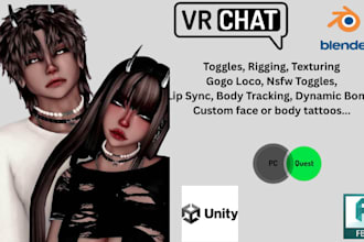 create vrchat avtar vrc character 3d model femboy avatar furry nsfw avatar unity