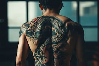 made your japanese custom tattoo design and illustration