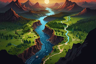 design a unique vector map, realistic or fantasy