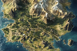 create a beautiful fantasy map in 4k for you
