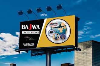 design a travel agency board and flex for your bussines
