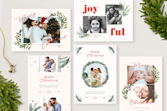 design professional custom greeting cards christmas, birthday and events