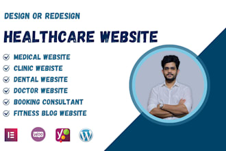 design a professional medical, healthcare, clinic, and doctor booking website