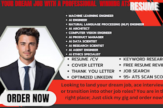 write ml, nlp, ai, computer vision engineer and ai product manager resume